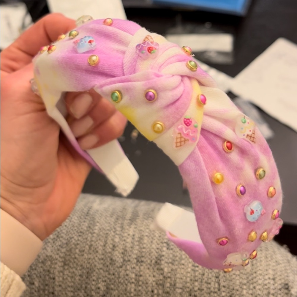 Ice cream top knot headband - HANDMADE for kids or adults